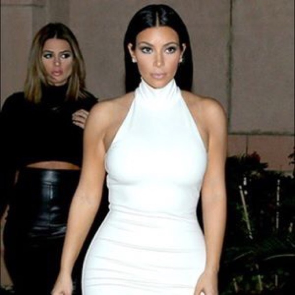 TORN White Halter Knit Dress